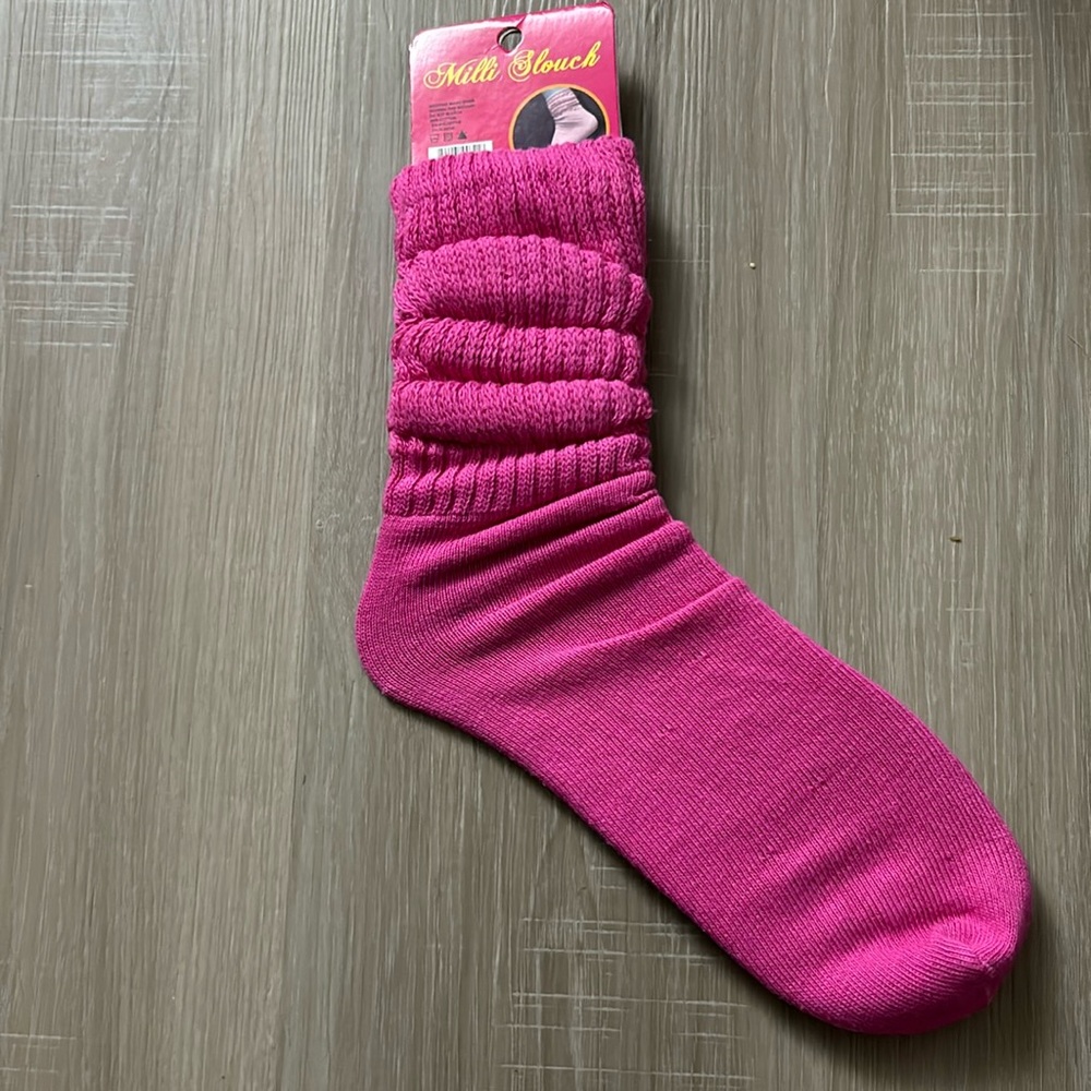 Hot Pink color Adult Slouch Socks
